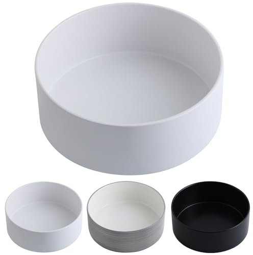 Addogyy White Dog Bowl Ceramic for Medium Large Breed,Dog Food Water Dish Heavy Weighted, Non Slip Porcelain Extra Large Big 9.4 in Pet Bowl