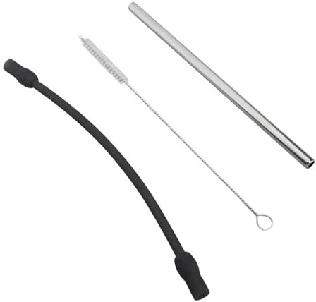 Stainless Steel Milk Tube Silicone Milk Frother Hose with Brush, Coffee Machine Attachments Frother Hose Replacement Tube Brush for Bosch for Coffee Machine