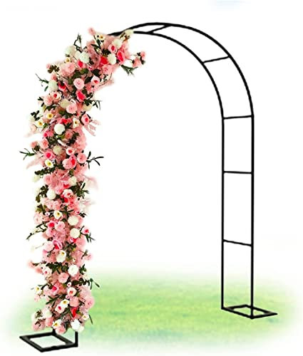 Rosenbogen, Garten-Torbogen Aus Metall, Pergola Rankhilfe Verzinkt Rost, Laubengang Rankgestell Mit Sockel Für Verschiedene Kletterpflanzen, Einfache Montage, 6 Größen,120x220x40CM