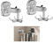 Reusable Utensil Holder Hooks, 2 Pack Self Adhesive & Suction Cup Hook 360 Degree Rotating Under Cabinet Kitchen Utensil Rack Organizer Space Saving No Drill Stick On Key Hook