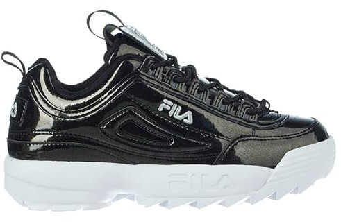 Fila Disruptor Ii Premium Bequeme Damen-Sneaker, 003 Black/Metallic Silver/White, 41 EU