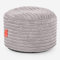 Lounge Pug Kleiner runder Fußhocker Pouf, Sitzpouf, Sitzsack Hocker Klein, Cord Silber