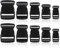 FIHODONE 10 Stück Steckschnalle 20mm/25mm/32mm/38mm/50mm, Schnallen und Verschlüsse Schwarz, Klickverschluss Schnallen, Schnalle um Gurtband 25mm, Verstellbare Kunststoff Klickverschluss