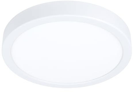 EGLO LED Deckenleuchte Fueva 6, runde Deckenlampe | Aufbaulampe aus Kunststoff in Weiß, Deckenbeleuchtung warmweiß-kaltweiß, ⌀ 21 cm