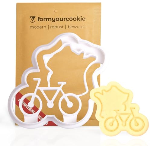 Rennrad Frankreich Ausstecher Kekse Plätzchen Fondant, hochwertige Fahrrad Keksausstecher, detaillierte Rad Keksstempel, Ausstechform Brot Ton Clay, Keksschneider Tour de Frankreich, Olympia