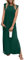 GRECERELLE Damen Sommer Maxikleid lässig Hemdkleider Elegante Stile ärmellos Maxikleider für Damen mit Schlitz und Taschen (Dunkles Grün, L)