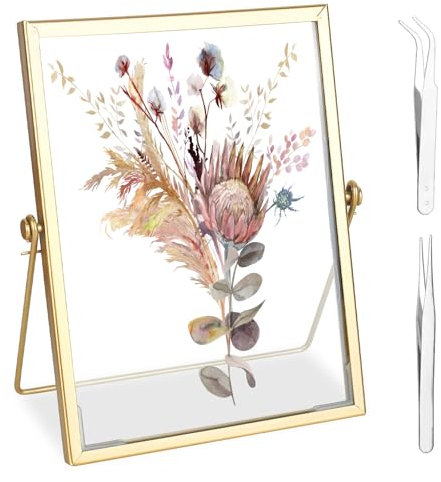 XTDMJ Marco de fotos de cristal de 15 x 20 cm para flores prensadas, marco de cristal para flores prensadas, marco de fotos de pie, transparente, marco de fotos, muestra de plantas, soporte para