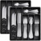 Lifewit 2 Pack Cutlery Drawer Organiser, Plastic Cutlery Tray for Kitchen Drawer, Utensil Flatware Silverware Holder Divider for Spoons Forks Knives Tableware, 6 Compartment, Black