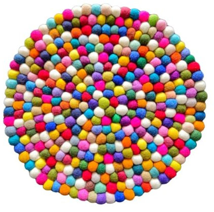 Grült Felt Seat Cushion| Sesselkissen| Stuhlkissen | Esstisch Bank Kissen (Multicolor Mix, Circle 40 cm)