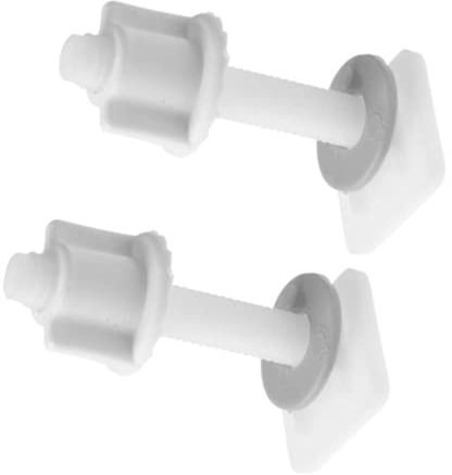 D.X&PZLS 4 PCS Professional Toilet Seat Bolts and Screws - Cover Hinge Bolt Plastic Fixings for Seat Repair, White
