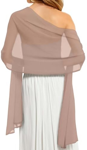 Damen Chiffon Wraps Schals und Tücher für Abendkleid Elegante Hochzeit Cover Up,Khaki