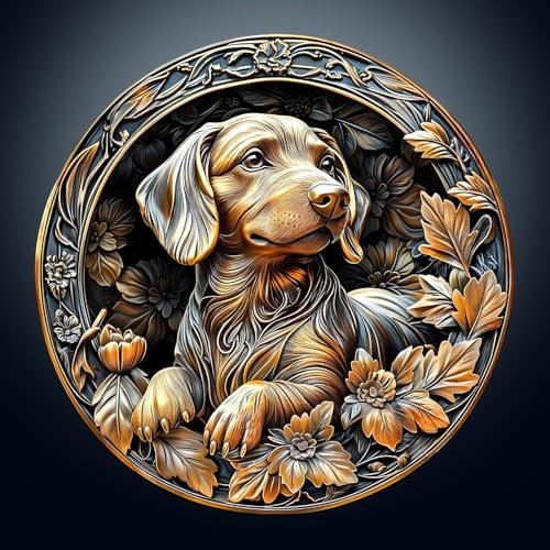 KaayeeWood Holzpuzzle Erwachsene,Metall Dachshund Holzpuzzle,Einzigartige Wooden Puzzle Mit Geschenkbox,Geschenke für Kinder und Erwachsene(34 * 34cm-300 Stück)
