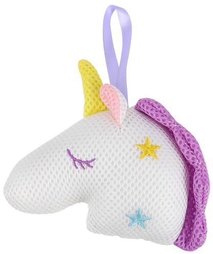 TOVINANNA Unicorn Bath Ball Soft Mesh Shower Sponge for Gentle Exfoliation and Skin Cleansing Fun Cartoon Bath Sponge for Kids and Adults Relaxing Shower Accessory