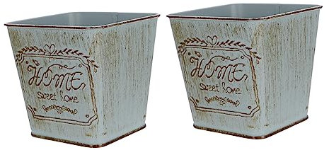 ANDRESLAD 2 Pz Vaso di Fiori uffizi spalliera Coltivazione retrò addobbi Adorn Tubo da Giardino Floreale irrigazione delle Piante Elegante Mini Secchio per fioriera Vaso per Piante in Ferro