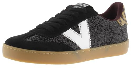 victoria Sneaker Berlin Ciclista 1126223 | Glitzer & Fantasie & Veloursleder-Einsätze & Lammfell-Optik-Lasche & Karamellsohle für Damen