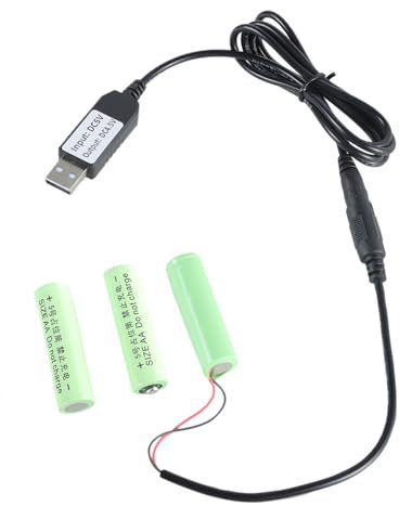 Hrtyvhin Batería USB 5v2a a 4 5 V AA LR6, sustituye a 3 pilas AA LR6 de 5 V para termómetro de juguete