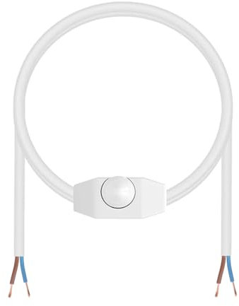 CABLEPELADO Regulador de Intensidad para Lámpara – Interruptor Dimmer Blanco con Cable de 2 m | Compatible con Bombillas Halógenas, Incandescentes y Regulables | 220V
