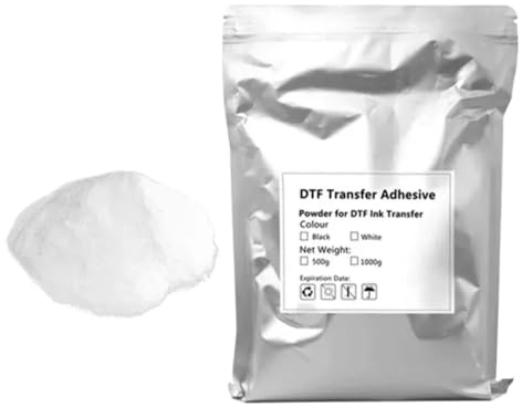 500G DTF Hot Melt Transfer Powder For White And Black Digital Transfer Adhesive Compatible With DTF Film Printers For Direct Printing On Various Fabrics(500g-White)