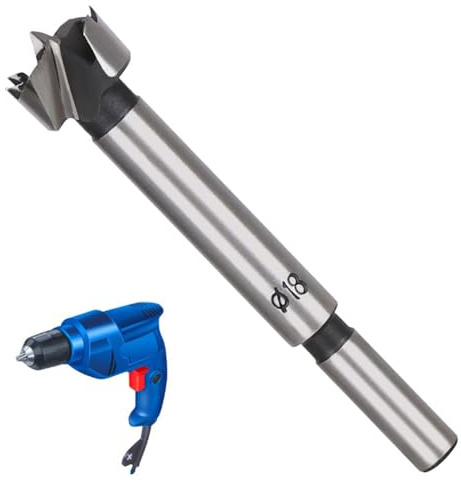 LNJBABAO 18mm Forstner Drill Bit Forstner Bit Wood Drill Bits for Holes Hinge Cutter for Woodworking (Ø6mm, length 95mm, Round Shank) (18mm)