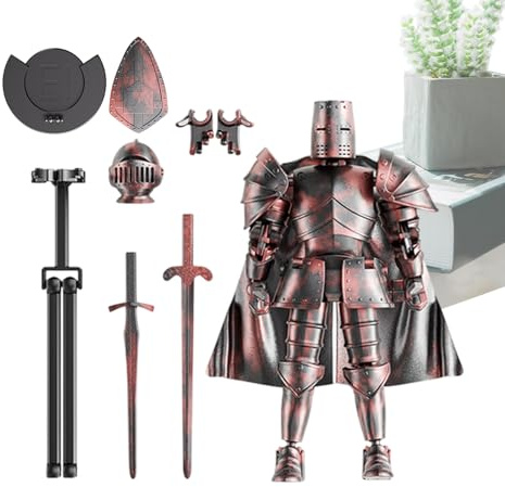 Genérico Figurenmodell | Kompletter mittelalterlicher Ritter des Roboters | Komplettes mechanisches mobiles Spielzeug | bewegliche Figur aus flexiblen Statuen mit einem 360-Grad-Rotationskopf