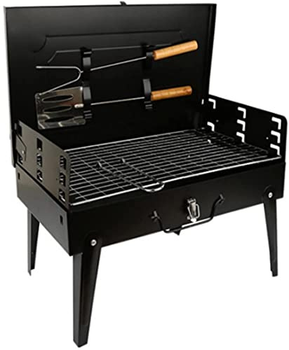 Bärbar kolgrill för utomhusgrillning hopfällbar bordsrökare idealisk för camping i trädgården och picknick – kompakt kolgrill