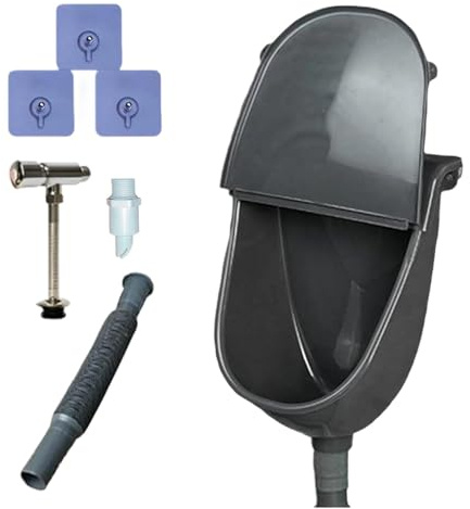 Waterless Garage Urinal - Portable Outdoor Toilet Wall Mounted Splash Guard Diverter Heavy Duty Leakproof Toilet Camping Funnel Basin | For Men Workshop Shed