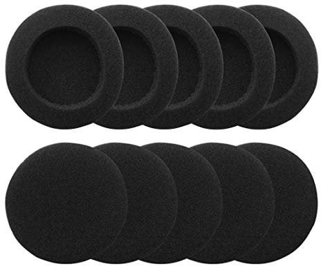Geekria 5 Pairs QuickFit Foam Replacement Ear Pads for Sennheiser PX100, PX80, PC131, Koss SP, Koss PP Headphones, Headset Cups Cover Repair Parts (Black)