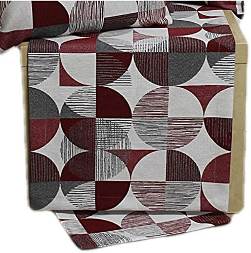 Hossner Tischdecke Tischläufer Decke Läufer Tisch Deko Melanie Bordeaux Kreise (50 x 150 cm)