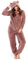 Loungeable Damen Jumpsuit Overall Tiere Gesichter Öhrchen 3D Kapuze Taupe Sherpa All in one with Ears 798085TAU M