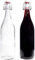 mikken 2 x Glasflasche 1 Liter mit Bügelverschluss aus Porzellan inkl. Etiketten