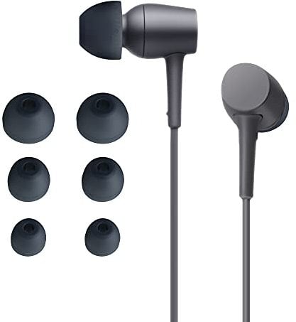 kwmobile 6x Replacement Ear Tips Compatible with Sony MDR-EX750BT / WI-1000X / WI-H700 / WI-C200 - Silicone Tips for Earphones - Grey