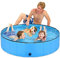 Taeku Hundepool für Große Kleine Hunde, Faltbare Haustier Planschbecken PVC rutschfest Pools Verschleißfest Schwimmbecken Hundebadewanne (Bleu 160 * 30cm)