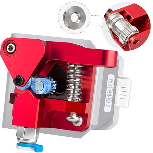 Redrex Dual Gear Extruder Ender 3 Metal Drive Feeder Upgrade für Ender 3 V2,Ender 3 Pro,Ender 3 Neo Series,Ender 5 Series,CR10,Voxelab Aquila 3D-Drucker (Motorwelle >21.5mm) TPU Supported