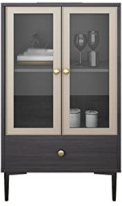 WAOCEO Weinregale Weinschrank Wohnzimmer Einfacher Glasschubladenschrank Sideboard Licht Luxus Kleiner Weinlager mit Schubladen barschrank (Size : Small)