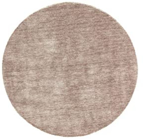 RUG PRINCE Wollteppich Gabbeh Uni 200x200 Handgewebt Rund Grau Einfarbig Handarbeit a