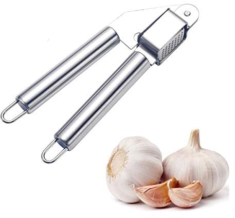 Knoblauchpresse, Rostfreier Stahl Knoblauchpresse Knoblauchschneider Garlic Press Knoblauch Crusher Küchenhelfer
