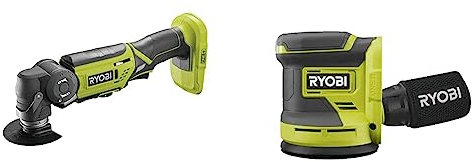 Ryobi - Outil multifonctions 18 V One+ sans batterie ni chargeur 10000-20000 osc/min tête 5 positions - R18MT-0 & Ponceuse excentrique 18 Volts ONE+™ 125 mm + 3 abrasifs - RROS18-0