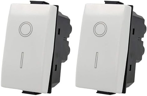 BRATEK Set 2interruttore bipolare compatibile con bticino matix, Interruttore luce muro compatibili con frutti elettrici matix bticino