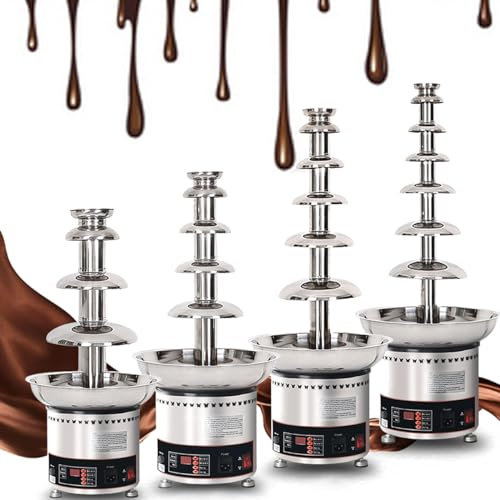 TAHALI Large Capacity Chocolate Fountain Machine, Electric Chocolate Fondue Fountain Cheese Heated Melting, Sauce Melting Pot for BBQ Sauce, Ranch, Nacho Cheese,7Tier
