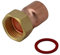 Lötfitting Hahnanschluss gerade, Löt-Fitting aus Kupfer, Halbe Verschraubung Hahnanschluss mit Überwurfmutter, Kupferfitting (18 X 1/2)