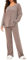 Tuopuda Womens 2 Piece Tracksuit Ladies Ribbed Loungewear Knit Outfits Pyjamas Set Nightwear Homewear V Neck Long Sleeve Jumpers and Wide Leg Trousers with Pockets(Khaki,M)