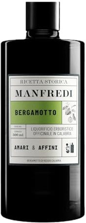 Manfredi, Liquore al Bergamotto Ricetta Storica, 500 ml, Liquore Calabrese con Intenso Aroma Agrumato di Bergamotto di Reggio Calabria, Note Floreali, Idea Regalo, 28% Vol.