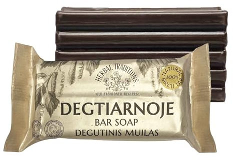 KRADLUX Naturliche Teerseife Herbal Traditions Degtiarnoje Bar Soap Натуральное Дегтярное мыло 5x140 Gr.