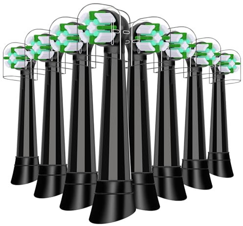 IO Aufsteckbürsten Kompatibel mit Oral B iO 3N 3 4 5 6 7 8 9 10 Series Zahnbürste Elektrische, 8er IO Zahnbürste Aufsätze Für Empfindliches Zahnfleisch Geeignet (Schwarz)