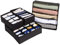 Navaris 4er Set Schrank Organizer Boxen - Kleiderschrank Ordnungssystem - Wickelkommode Schubladen Organiser Set - Stoffboxen in verschiedenen Größen - Schwarz