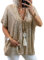 Asoodiy Women Sequin Tops Sparkly V Neck Blouse Short Sleeve Glitter Top Party Club Blouses Ladies Baggy Loose fit Shirts Golden XXL