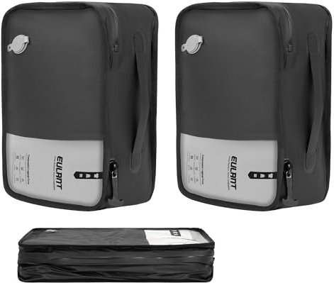 EULANT 12'' Vakuumbeutel für Koffer, Wasserdicht TPU Kompressions Gepäckkoffer für Geschäftsreisen, Weiche Reiseverpackungs Organisatoren mit Luftdichtem Reißverschluss IP67, Große Öffnung