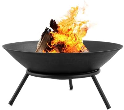 Fire Pit, 60cm Steel Lar Fire Bowl Cast Iron Firepit, Modern Pit Garden Fireplace Outdoor For Patio Terrace Camping for Patio, Backyard