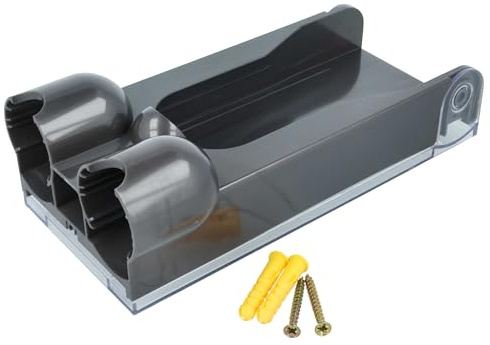vhbw Wandhalterung kompatibel mit Dyson Cyclone V10 Absolute Pro Teleskoprohr 32 mm / 35 mm Durchmesser Staubsauger - Wandhalterung Grau