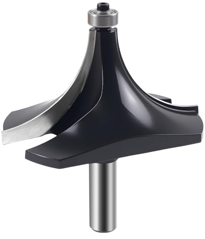 1/2 Inch Shank Round Over Router Bit Corner Rounding Edge-Forming Roundover Beading Router Bit 3 Cutting Diameter (38mm R)-Black